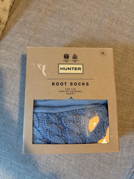 Hunter Accessories - Hunter Light Blue Cable-Knit Boot Socks
